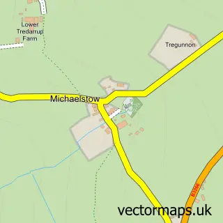 Street map sample of Michaelstow, Cornwall