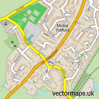 Street map sample of Mickle Trafford, Cheshire