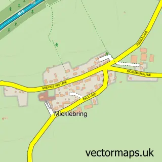 Street map sample of Micklebring, South Yorkshire