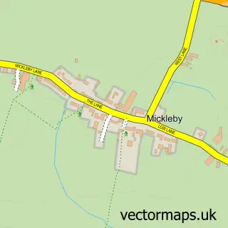 Street map sample of Mickleby, North Yorkshire