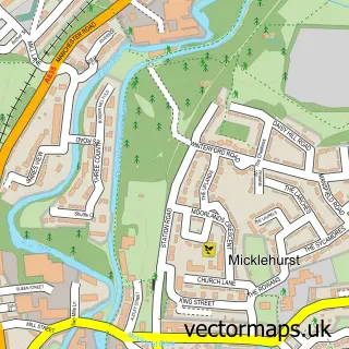 Street map sample of Micklehurst, Greater Manchester