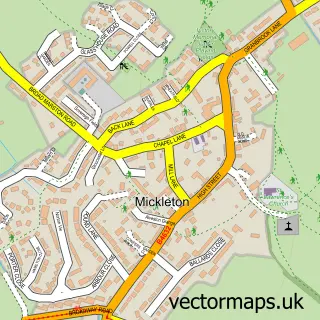 Street map sample of Mickleton, Gloucestershire