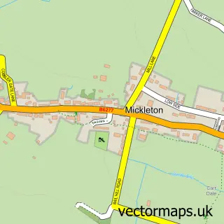 Street map sample of Mickleton, Durham