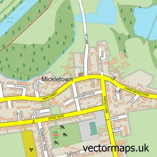 Street map sample of Mickletown, West Yorkshire