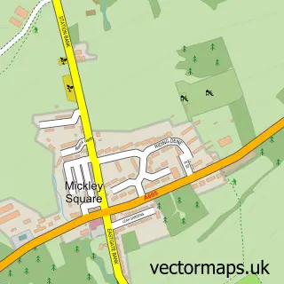 Street map sample of Mickley, Northumberland