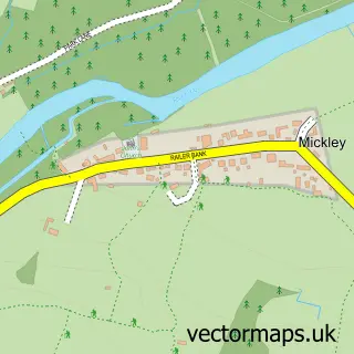 Street map sample of Mickley, North Yorkshire
