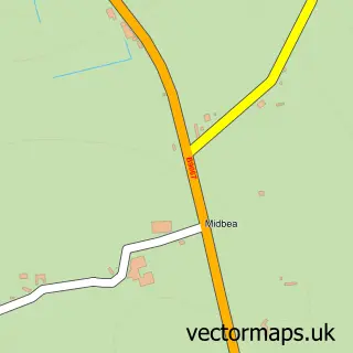 Street map sample of Midbea, Orkney
