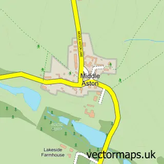 Street map sample of Middle Aston, Oxfordshire