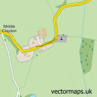 Street map sample of Middle Claydon, Buckinghamshire