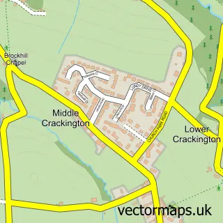 Street map sample of Middle Crackington, Cornwall