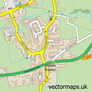 Street map sample of Middle Rasen, Lincolnshire