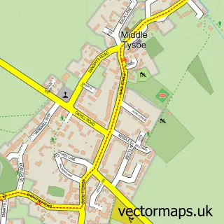 Street map sample of Middle Tysoe, Warwickshire