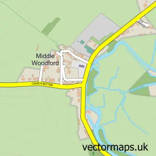 Street map sample of Middle Woodford, Wiltshire