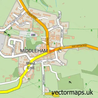 Street map sample of Middleham, North Yorkshire