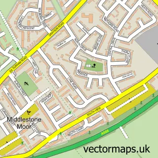Street map sample of Middlestone Moor, Durham