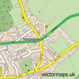 Street map sample of Middlestown, West Yorkshire