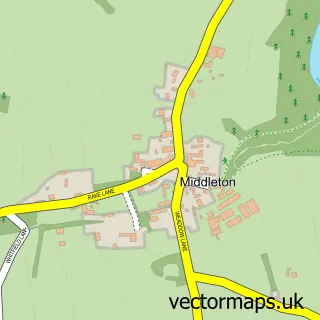 Street map sample of Middleton by Youlgrave, Derbyshire