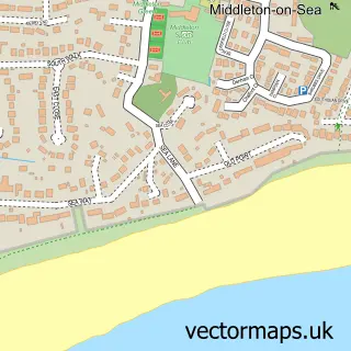 Street map sample of Middleton on Sea, West Sussex