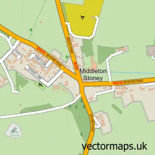 Street map sample of Middleton Stoney, Oxfordshire