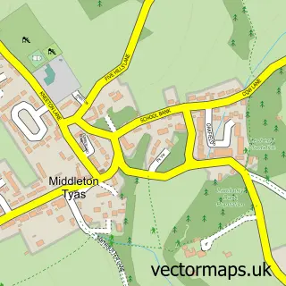 Street map sample of Middleton Tyas, North Yorkshire