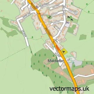 Street map sample of Middleton, Derbyshire