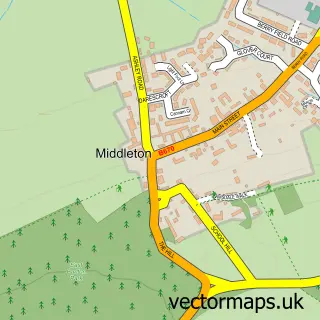 Street map sample of Middleton, Northamptonshire