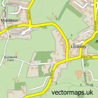 Street map sample of Middleton, Isle of Wight