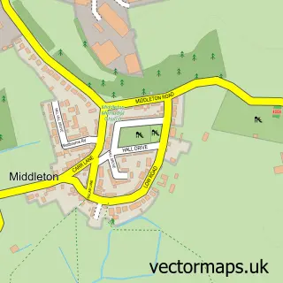 Street map sample of Middleton, Lancashire