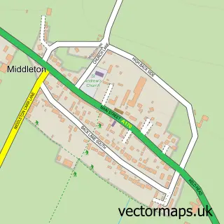 Street map sample of Middleton, North Yorkshire