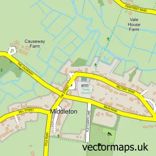 Street map sample of Middleton, Suffolk