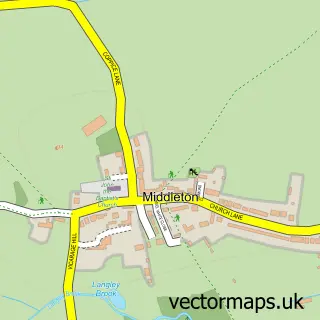 Street map sample of Middleton, Warwickshire