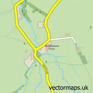 Street map sample of Middlewood, Herefordshire