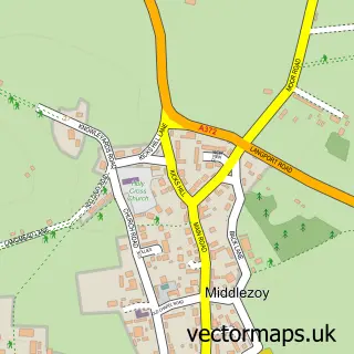 Street map sample of Middlezoy, Somerset