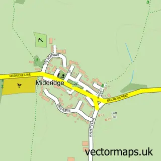 Street map sample of Middridge, Durham