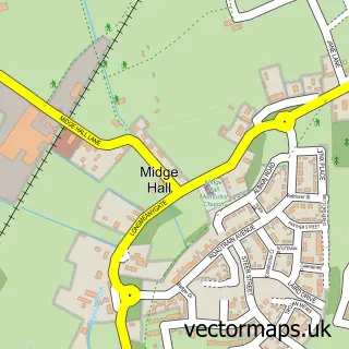 Street map sample of Midge Hall, Lancashire