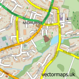 Street map sample of Midhurst, West Sussex