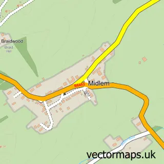 Street map sample of Midlem, Roxburgh, Ettrick and Lauderdale