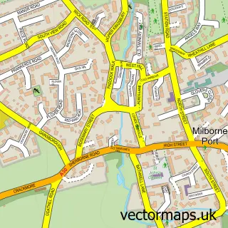 Street map sample of Milborne Port, Somerset