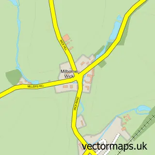 Street map sample of Milborne Wick, Somerset