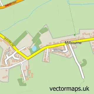 Street map sample of Milbourne, Wiltshire