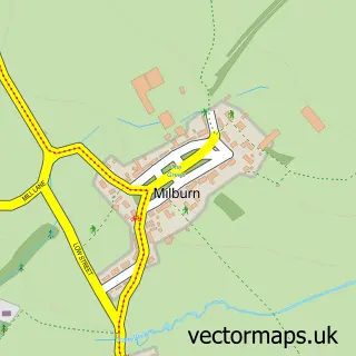 Street map sample of Milburn, Cumbria