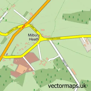 Street map sample of Milbury Heath, Gloucestershire
