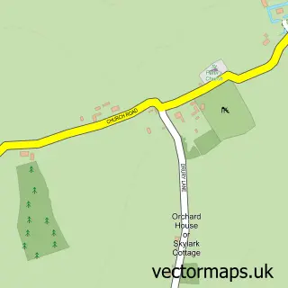 Street map sample of Milden, Suffolk