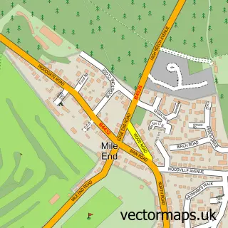 Street map sample of Mile End, Gloucestershire