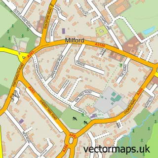 Street map sample of Milford, Surrey