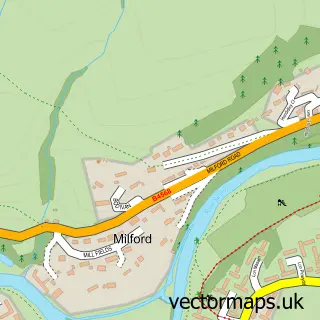 Street map sample of Milford, Powys