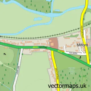 Street map sample of Milford, Staffordshire
