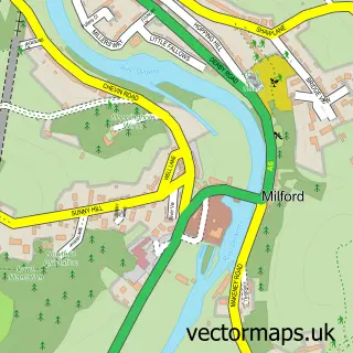 Street map sample of Milford, Derbyshire