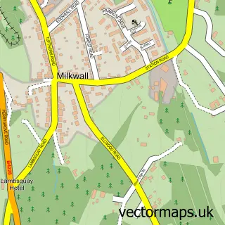 Street map sample of Milkwall, Gloucestershire