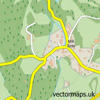 Street map sample of Mill Side, Cumbria
